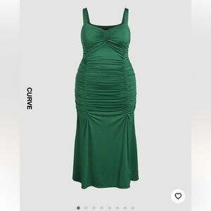 Green Cider ruched dress 2x